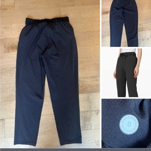Size 8 EUC LULULEMON “Keep Moving” pants, missing drawstring.